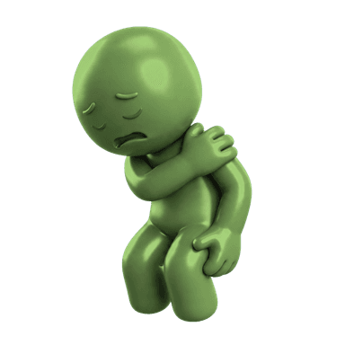 Character with body pain
