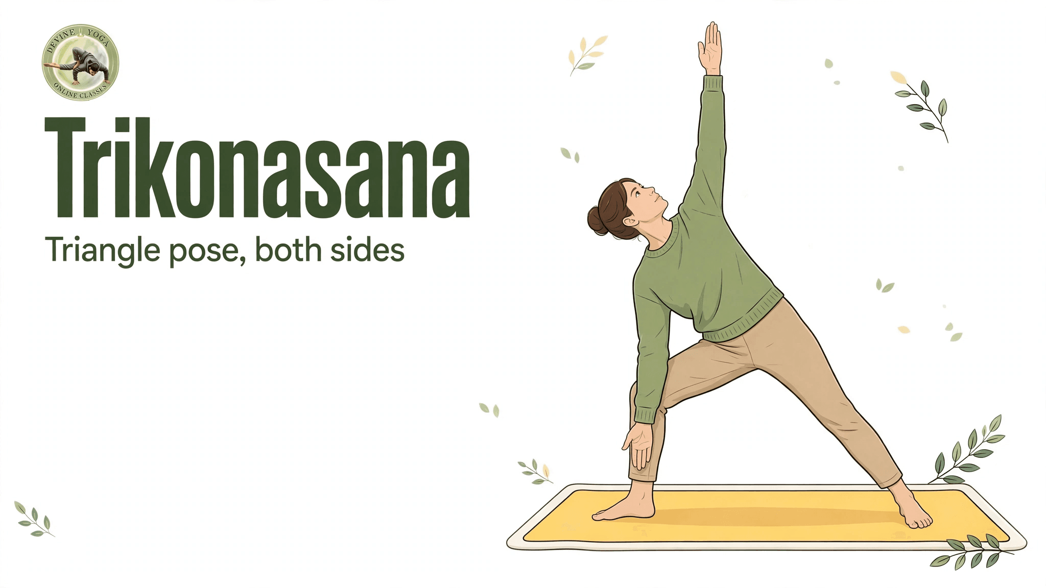 Trikonasana: triangle pose on both sides
